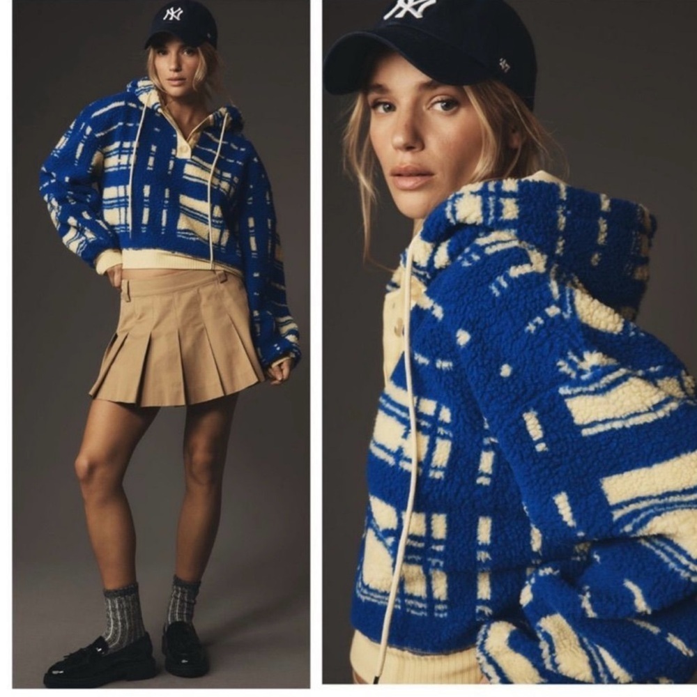Anthropologie Plaid Hoodie